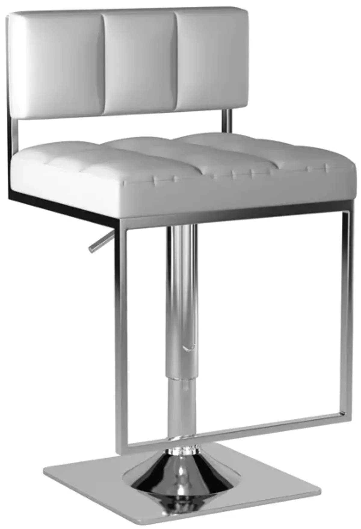 Adjustable Modern Metal Bar Stool, White & Silver-Benzara