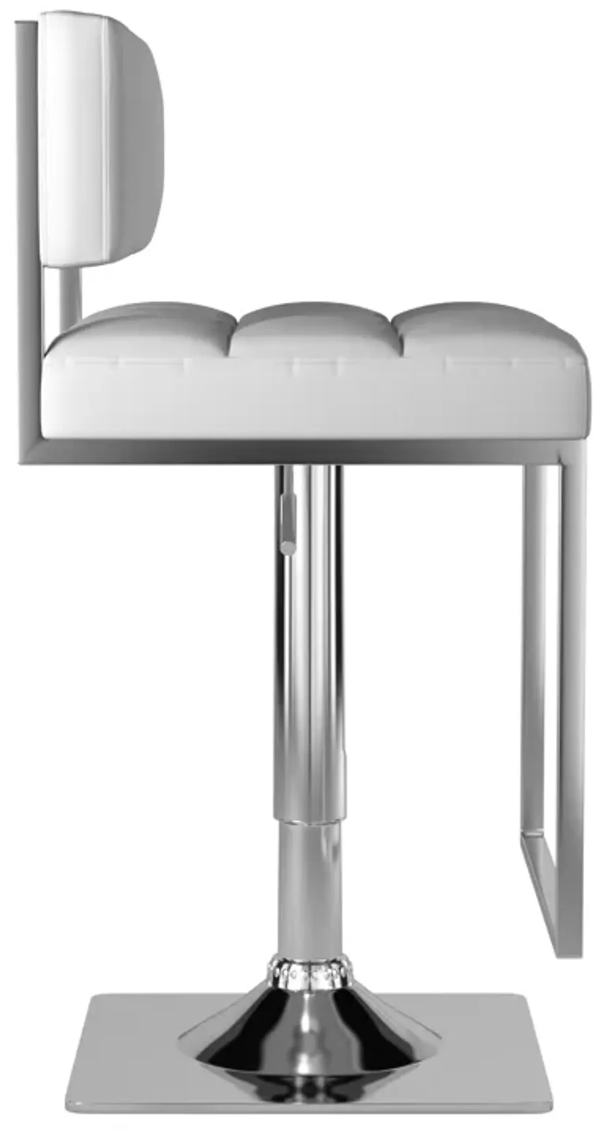 Adjustable Modern Metal Bar Stool, White & Silver-Benzara