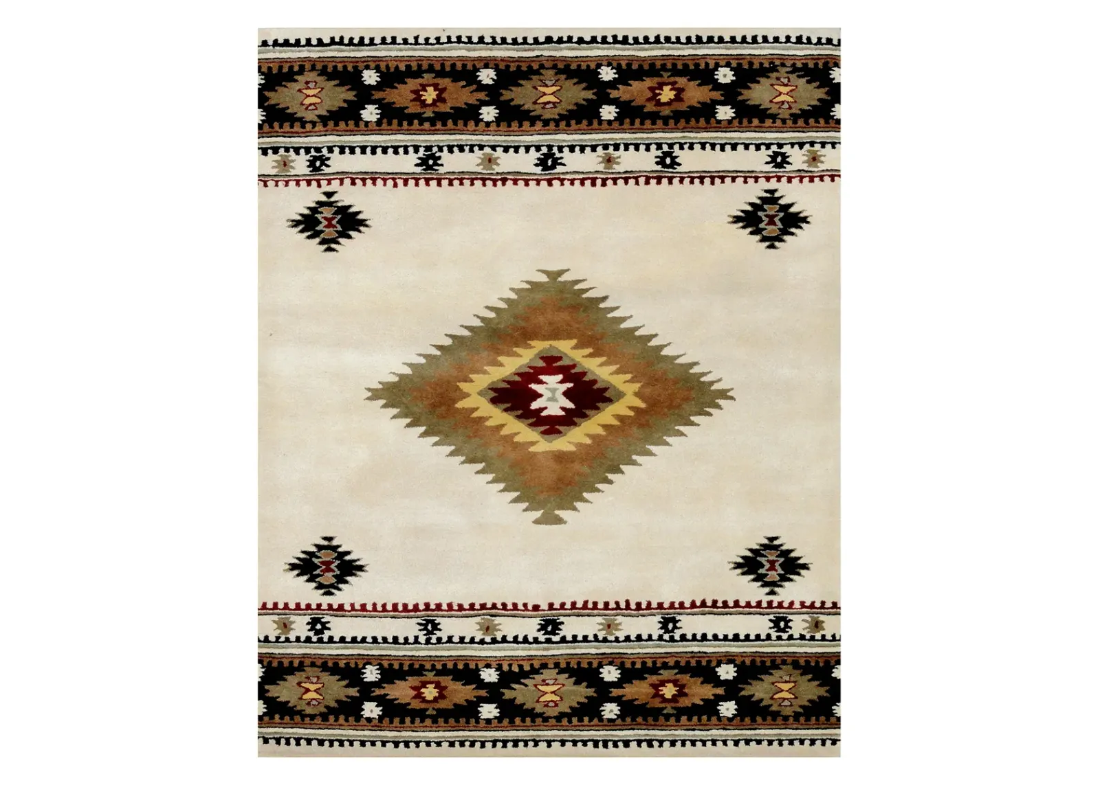 Santa Fe SANHLT488 Ivory 5" x 8" Rug