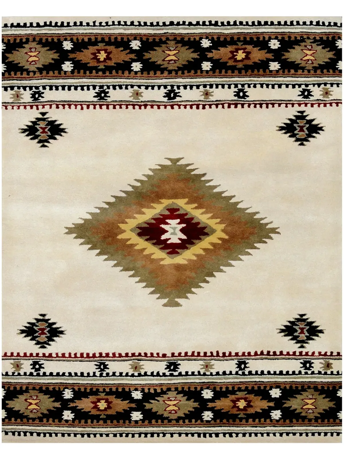 Santa Fe SANHLT488 Ivory 5" x 8" Rug