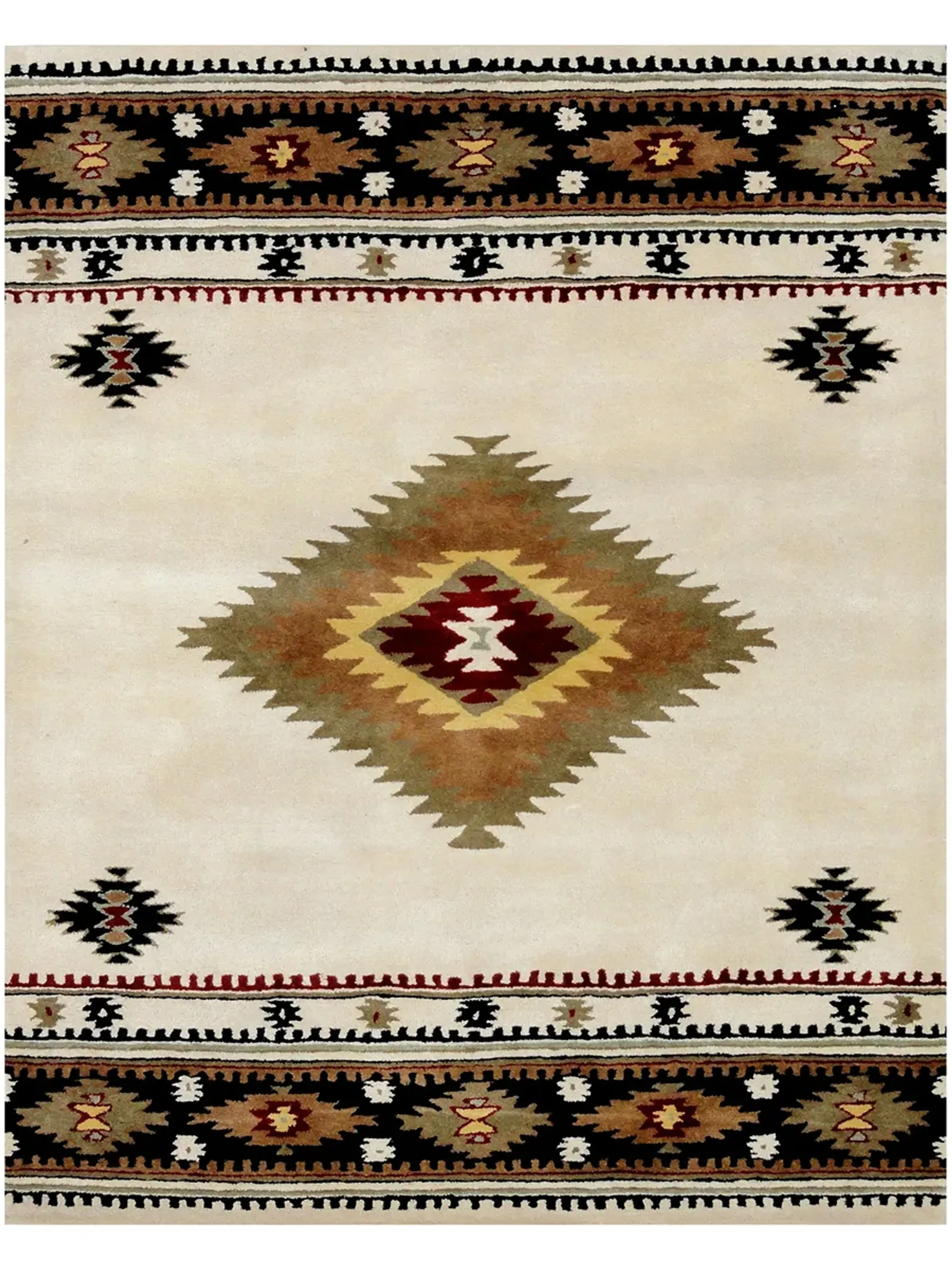 Santa Fe SANHLT488 Ivory 5" x 8" Rug