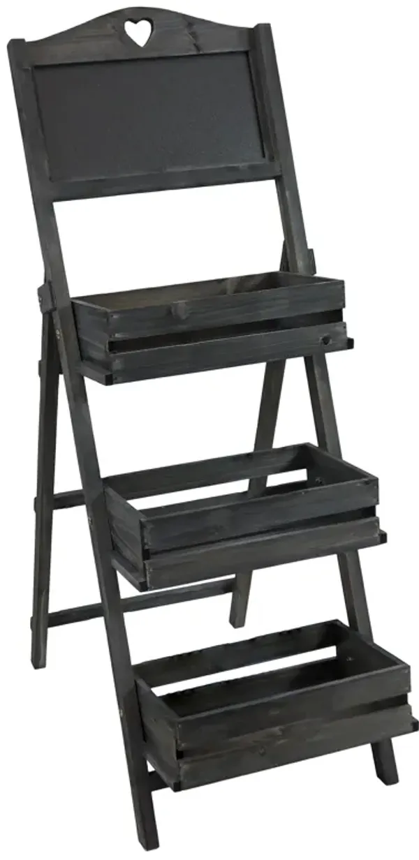 Country Heart Ladder Plant Stand with Chalkboard