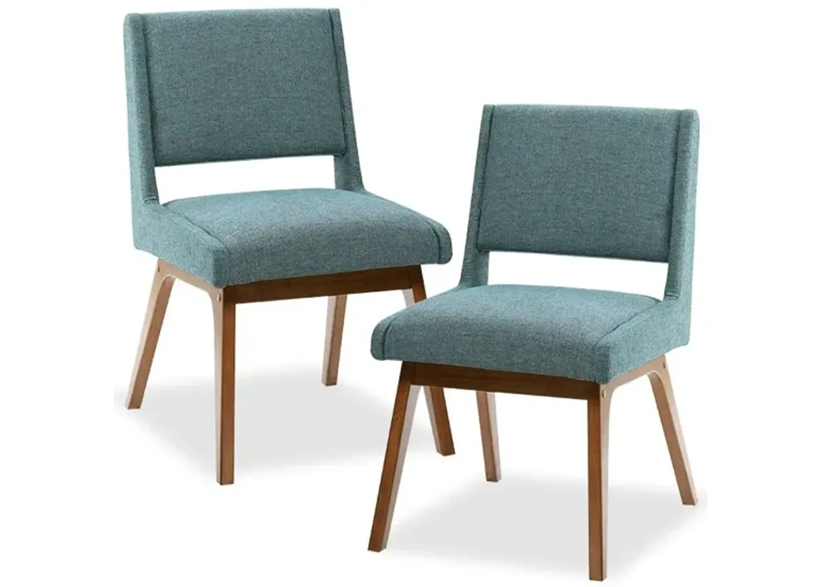 Gracie Mills Carlene Chic Upholstered Dining Chairs (Set of 2) - Pecan Finish