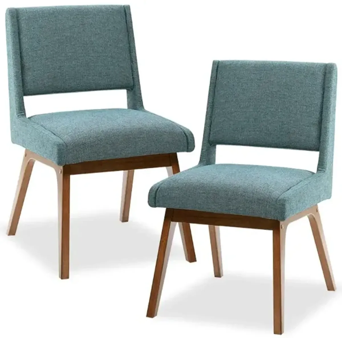 Gracie Mills Carlene Chic Upholstered Dining Chairs (Set of 2) - Pecan Finish