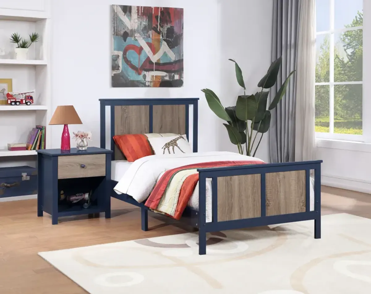 Connelly Twin Bed Midnight Vintage Walnut