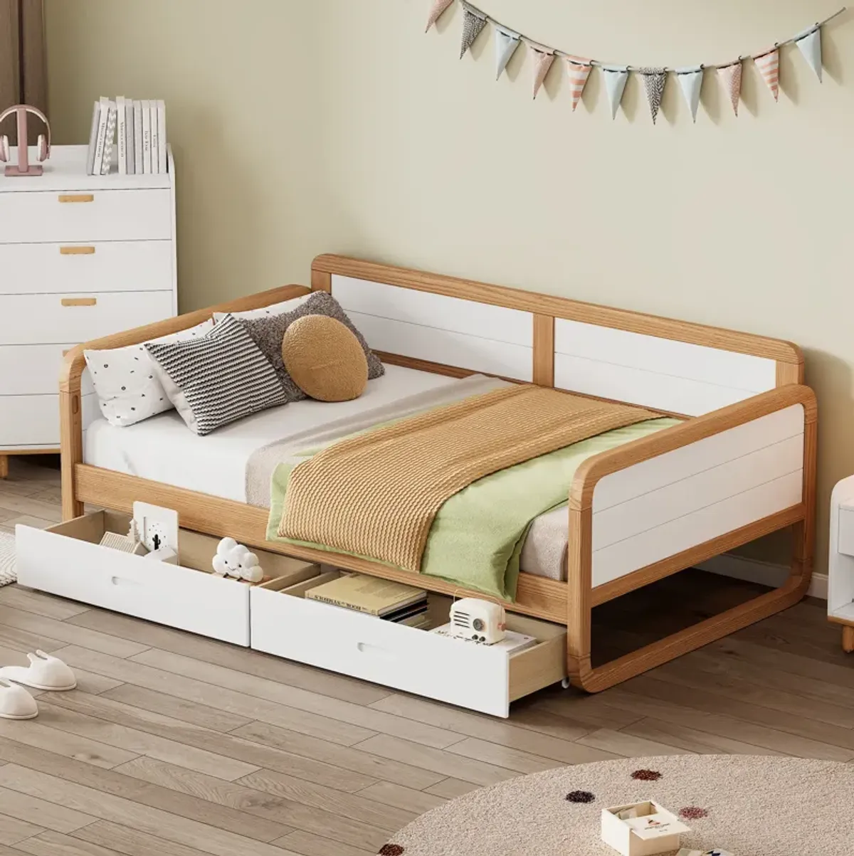 Merax Solid Wood Daybed  Bed Frame