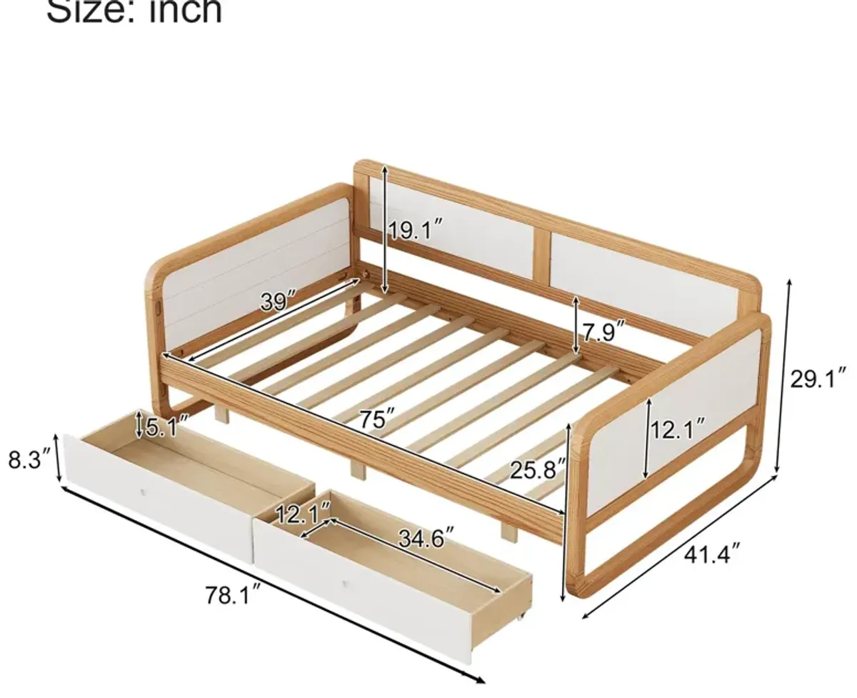 Merax Solid Wood Daybed  Bed Frame