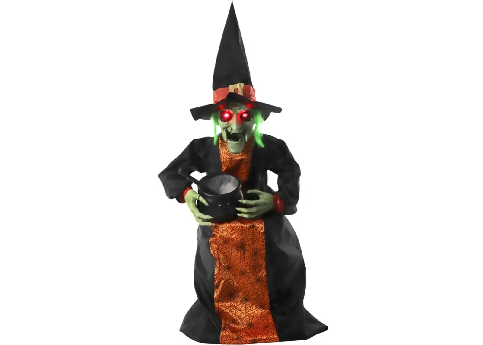 Haunted Hill Farm 59'' Talking Witch w/ mini Couldron