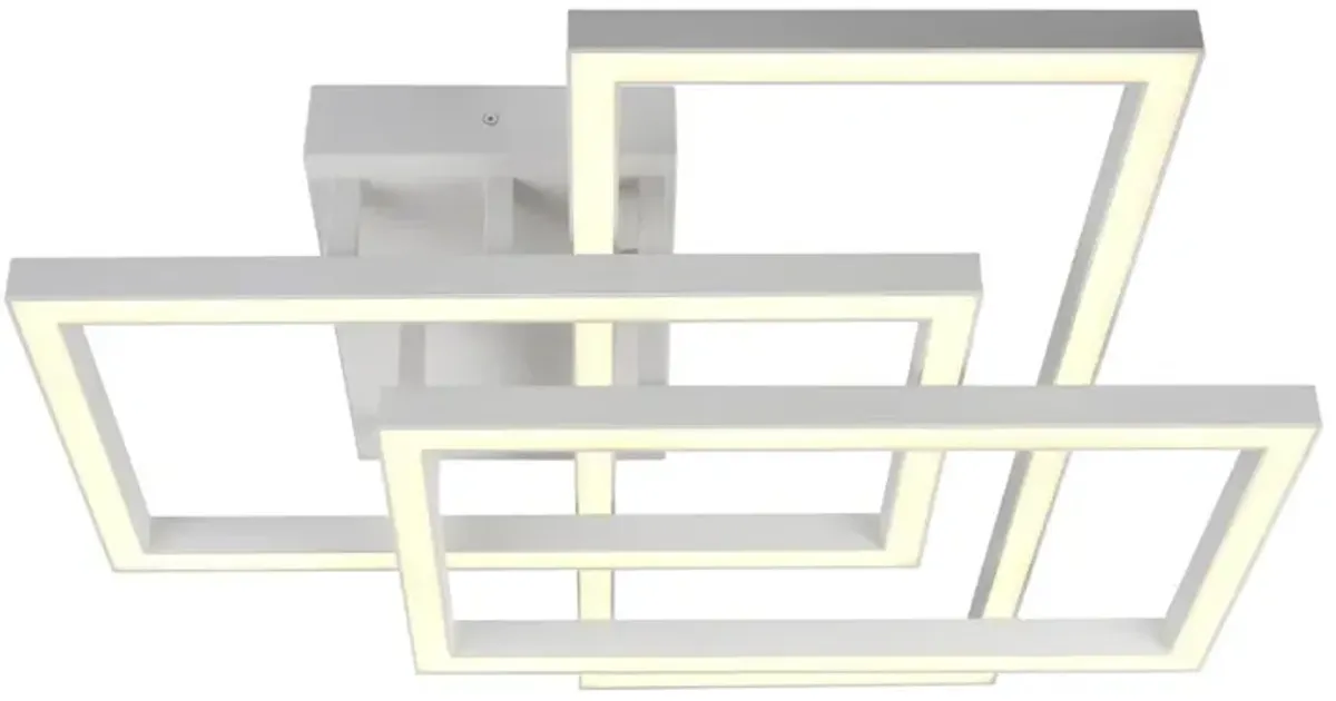 VONN Lighting Integrated LED Ceiling Lighting Rectangular Semi Flush in White