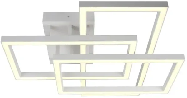 VONN Lighting Integrated LED Ceiling Lighting Rectangular Semi Flush in White