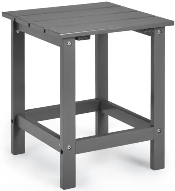 15 Inch Patio Square Wooden Slat End Side Coffee Table for Garden