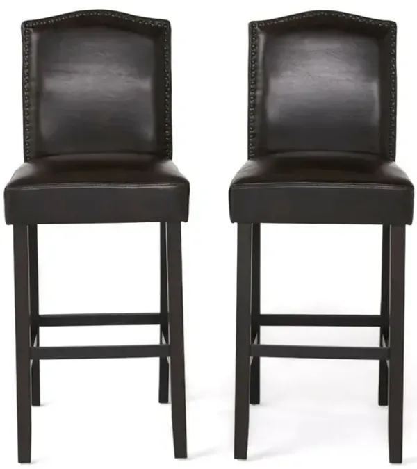Merax Counter Height Upholstered Bar Stools 2PCS