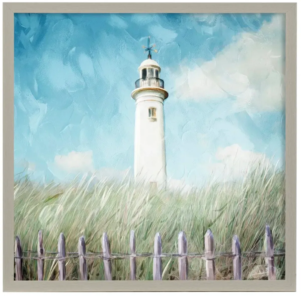 Lighthouse On The Hill Framed Print