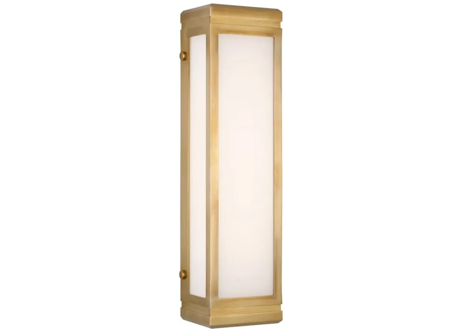 Hayles 17" Bath Light in Natural Brass with White Glass