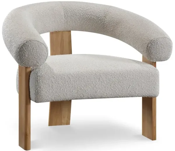 Meridian Furniture Winston Cream Boucle Fabric Accent Chair