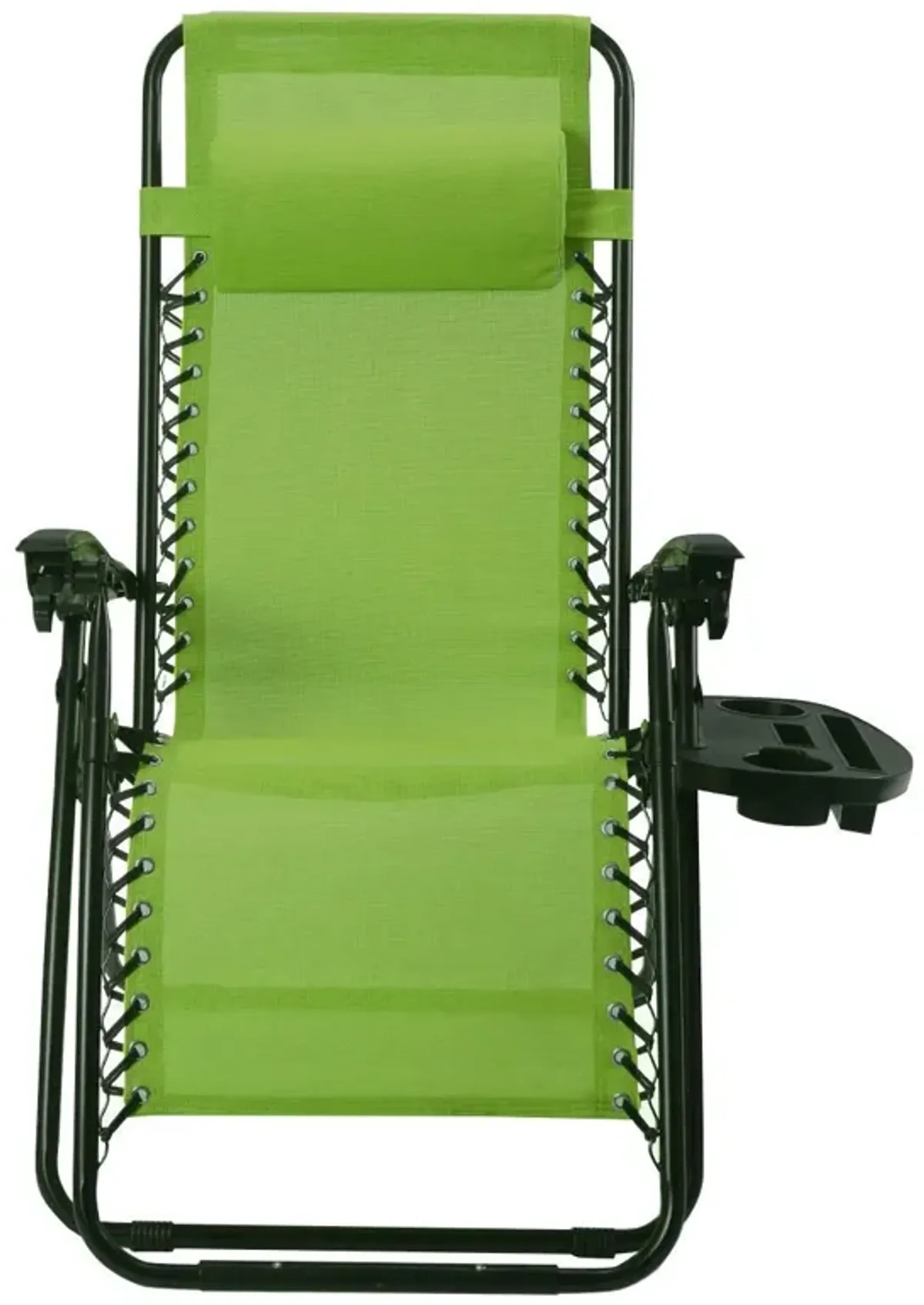 Set of 2 Green Folding Outdoor Zero Gravity Lounge Chair Recliner