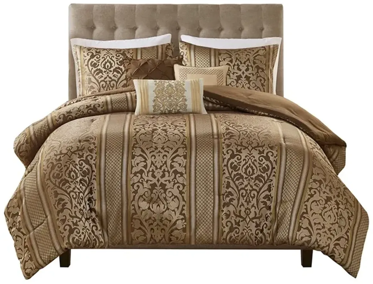 Gracie Mills Claire 6 Piece Jacquard Comforter Set - King/Cal King