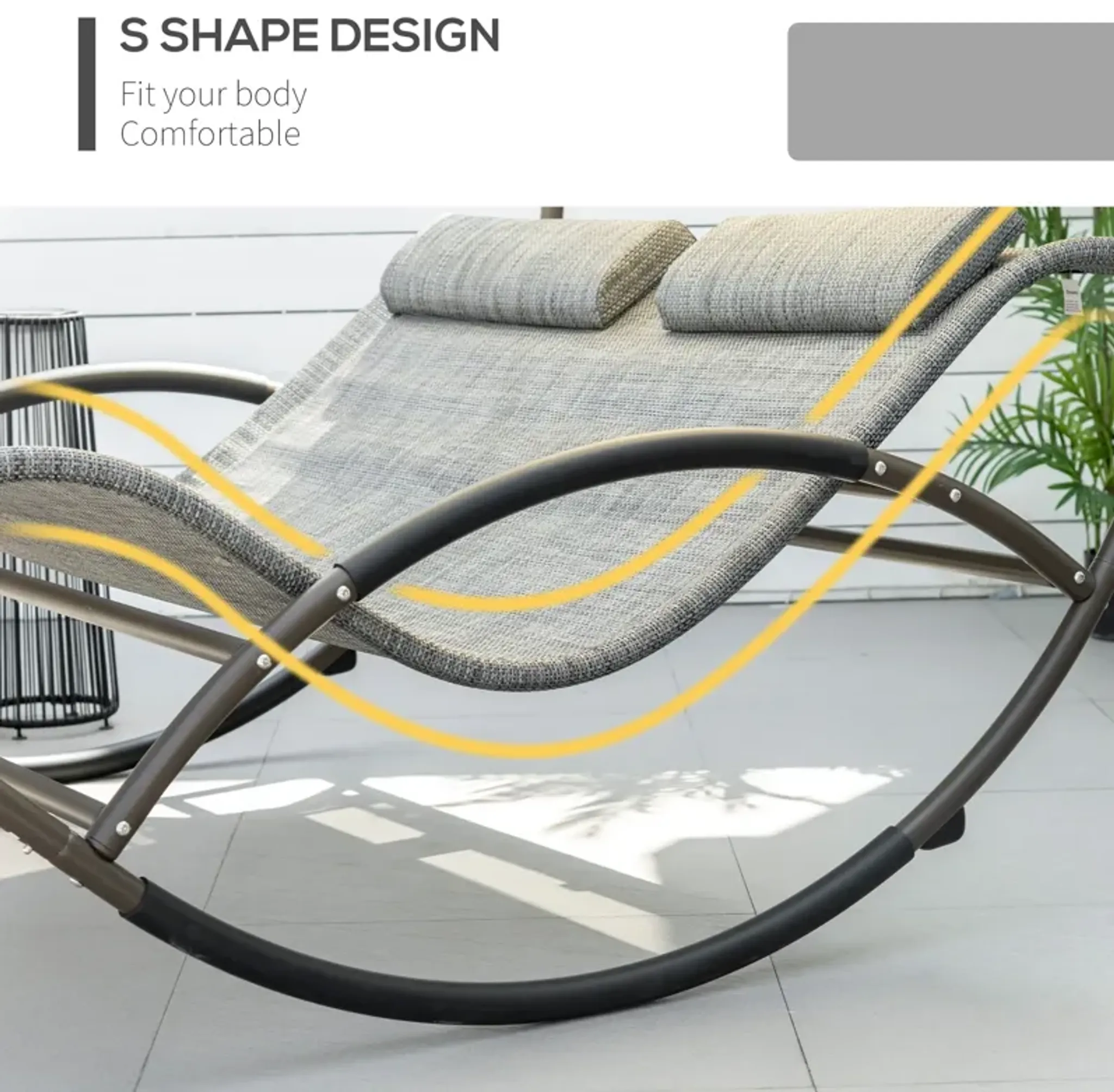 Double Outdoor Rocking Bed Patio Chaise Sun Lounger Bed For Two Person ...
