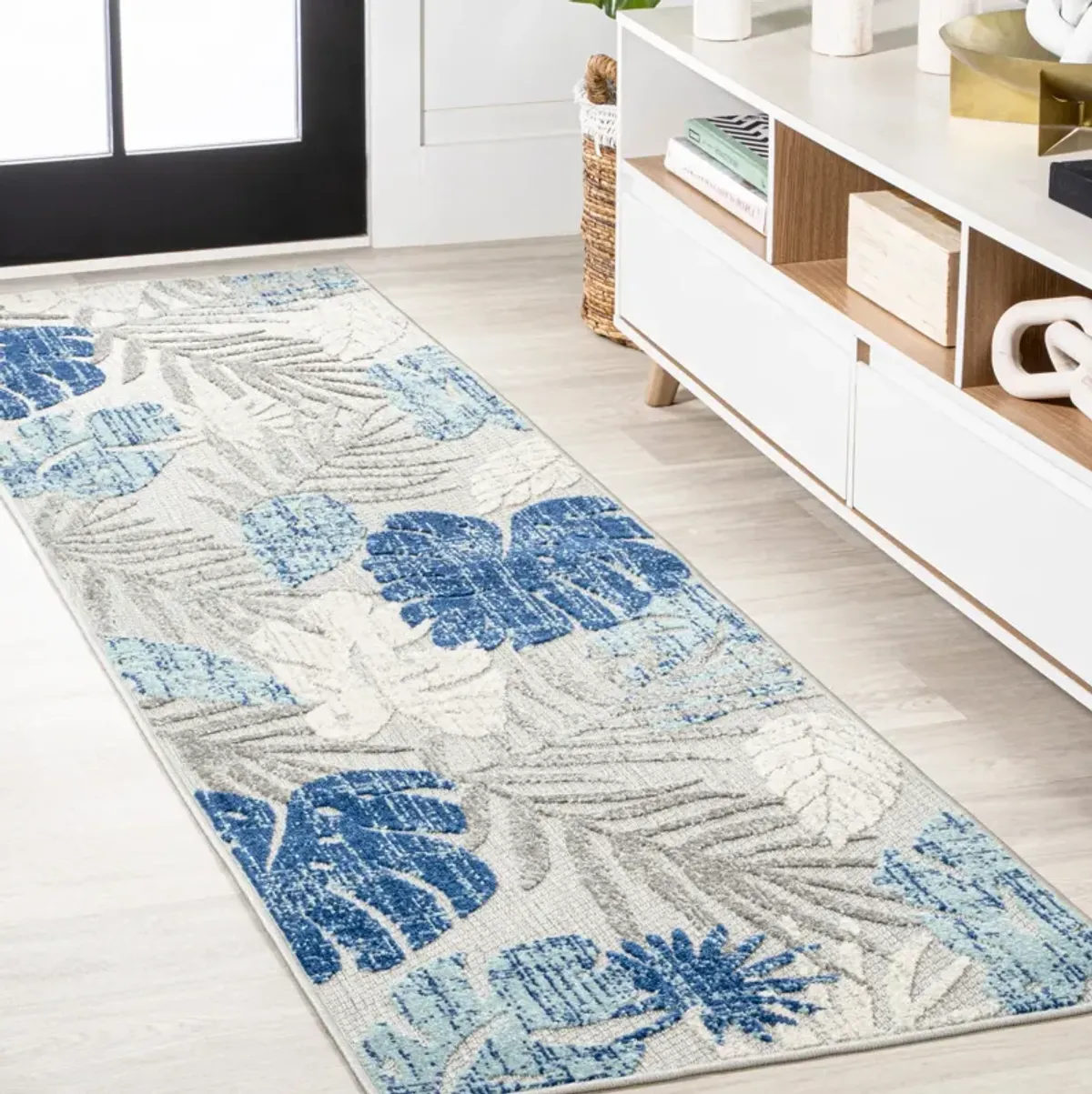 Monstera Tropical Leaf High-Low Indoor/Outdoor Area Rug