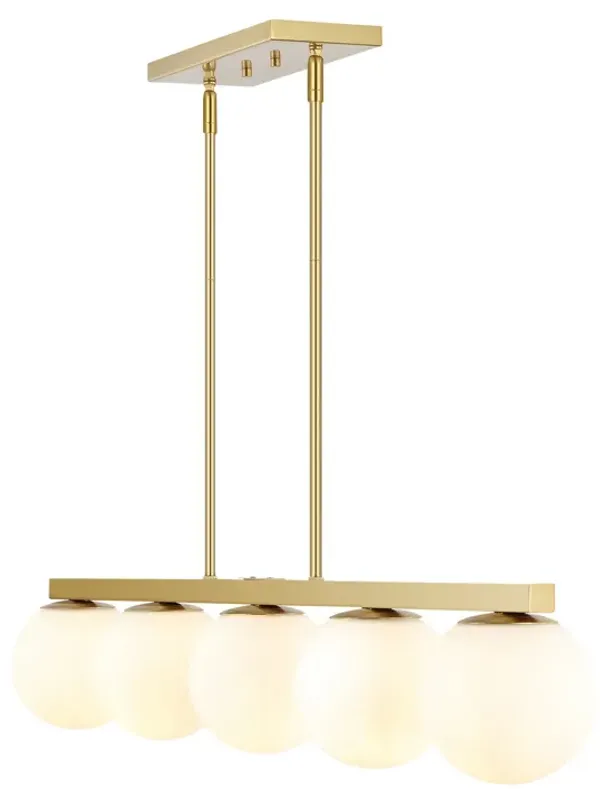 Luca Parisian Modern Glam Iron Globe Linear LED Pendant