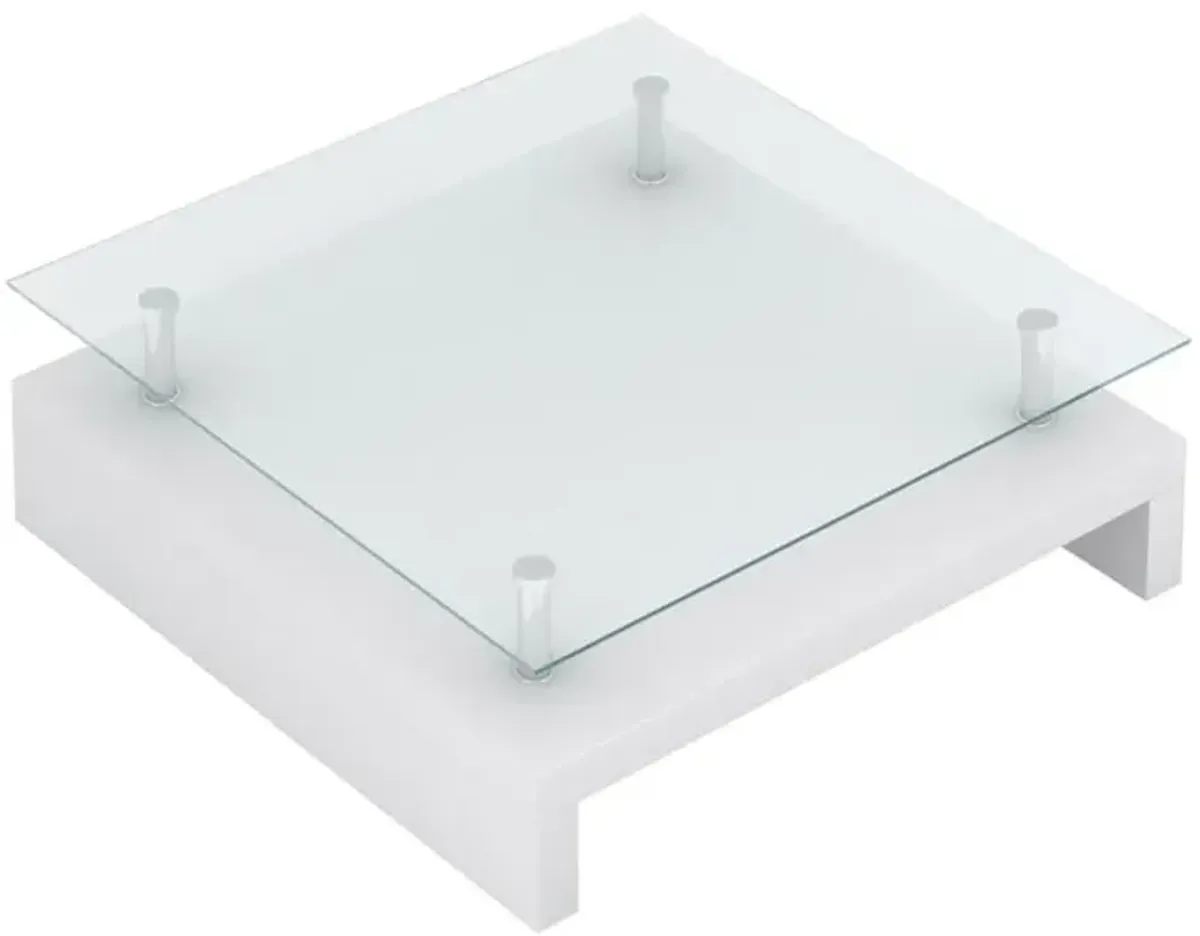 vidaXL Coffee Table with Glass Top White