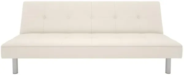 Chloe Futon Sofa Bed, White Faux Leather