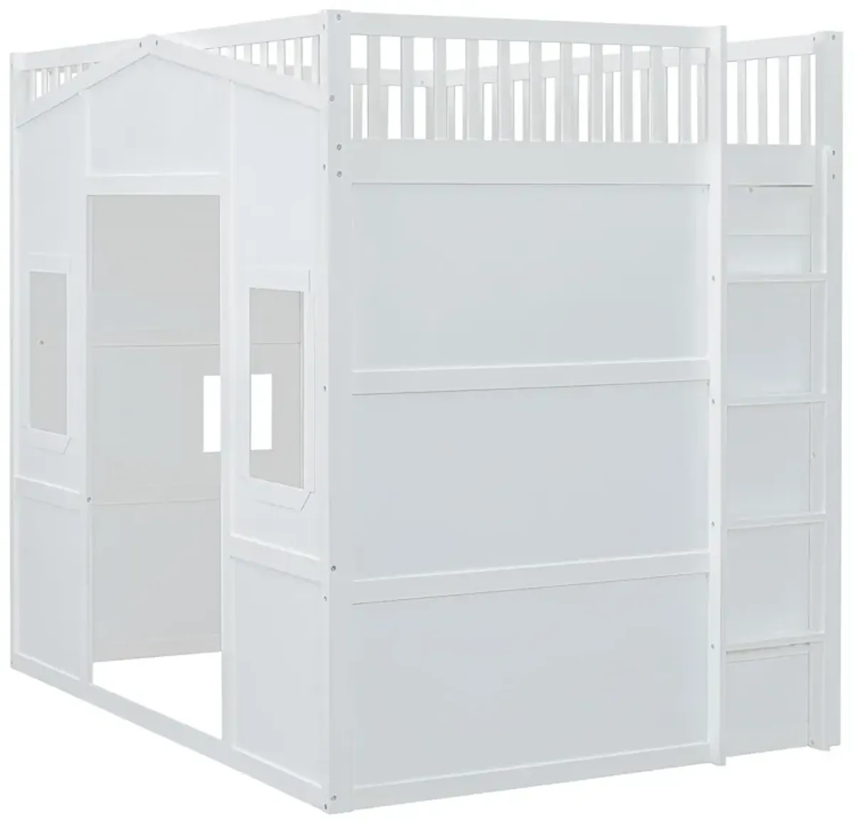 Merax  House Loft Bed With Ladder and Wardrobe