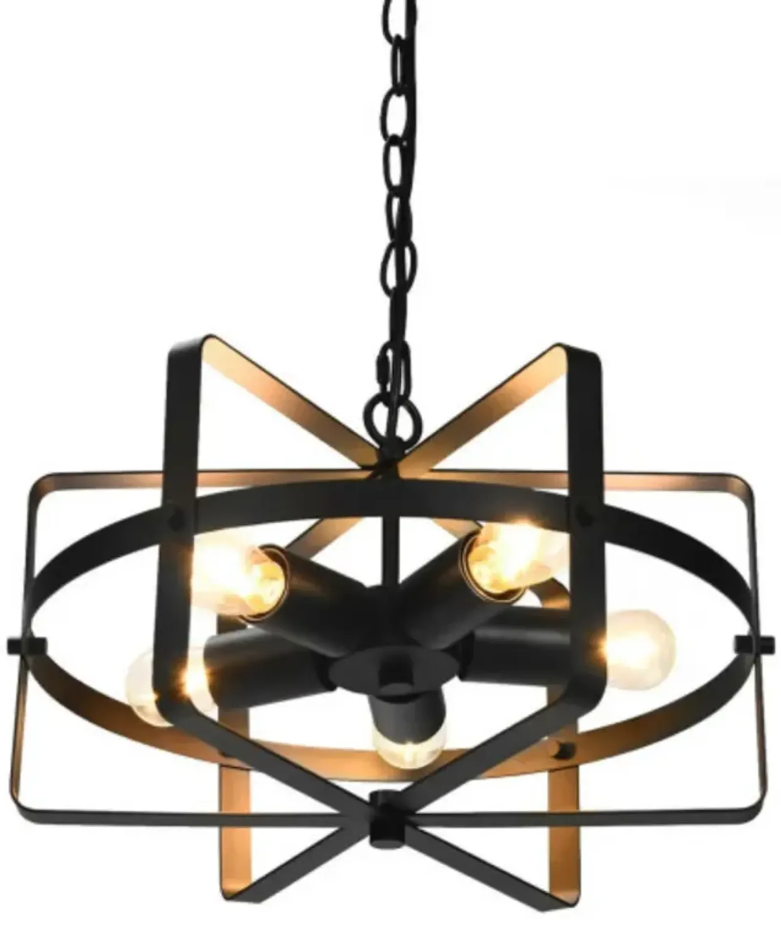 5-Light Metal Drum Shape Industrial Pendant Light