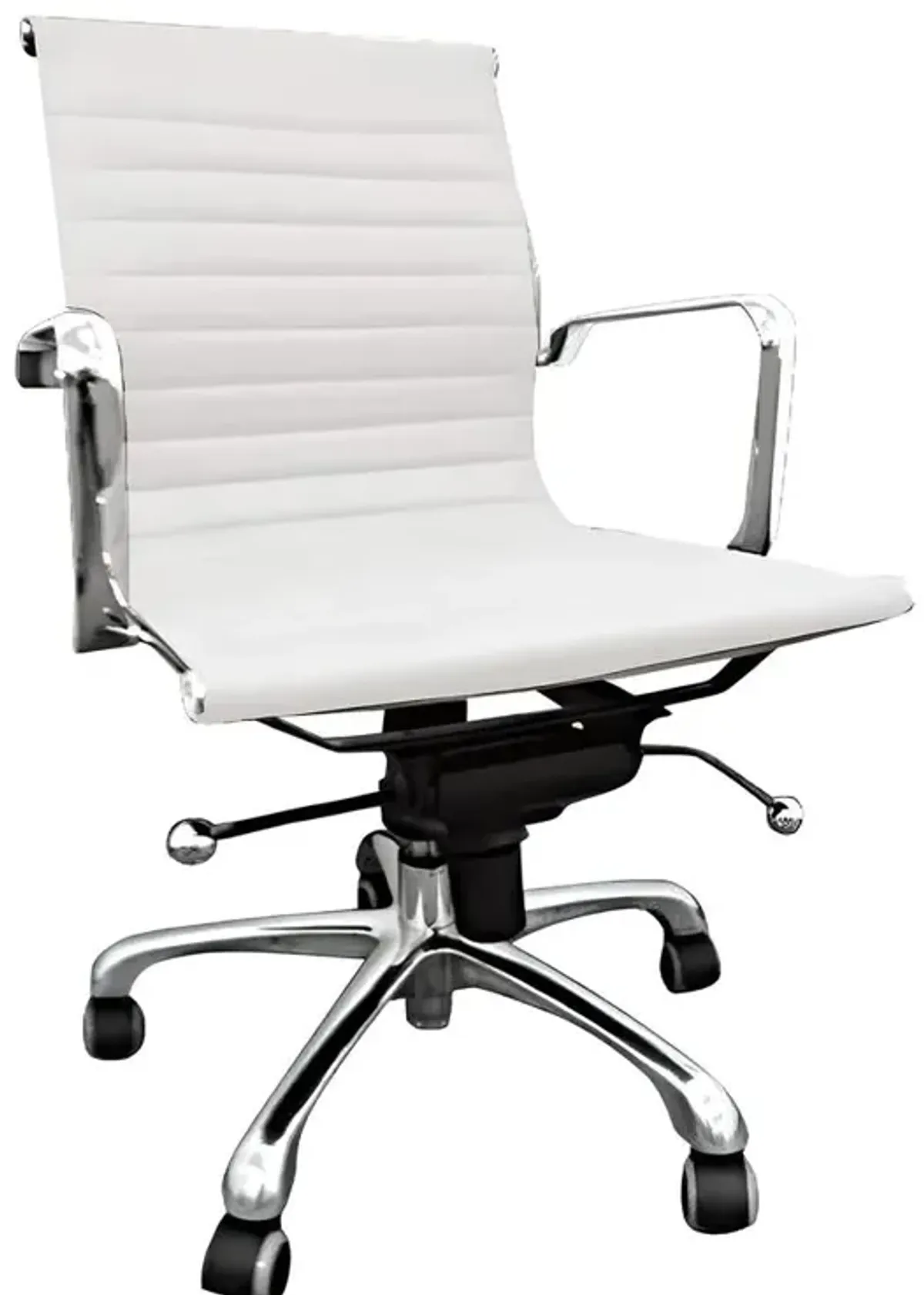 Low Back Leatherette Office Chair W/ Recliner, Locks, Swivel