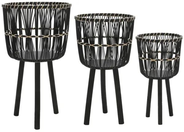 Bamboo Planters, Black