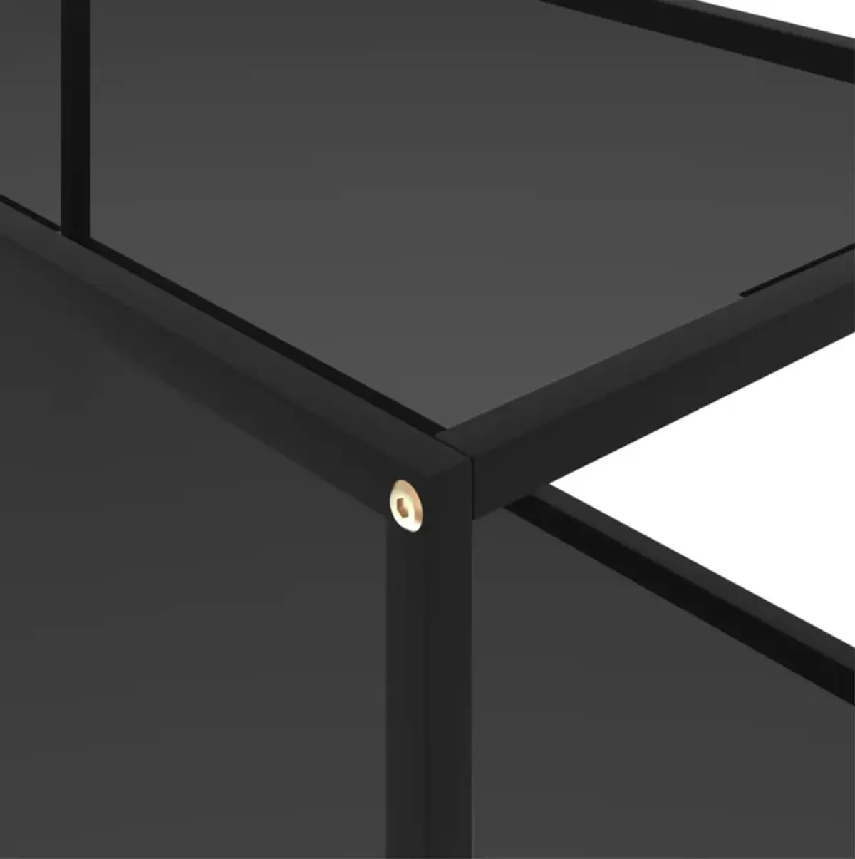 vidaXL Tea Table Black 39.4"x19.7"x13.8" Tempered Glass