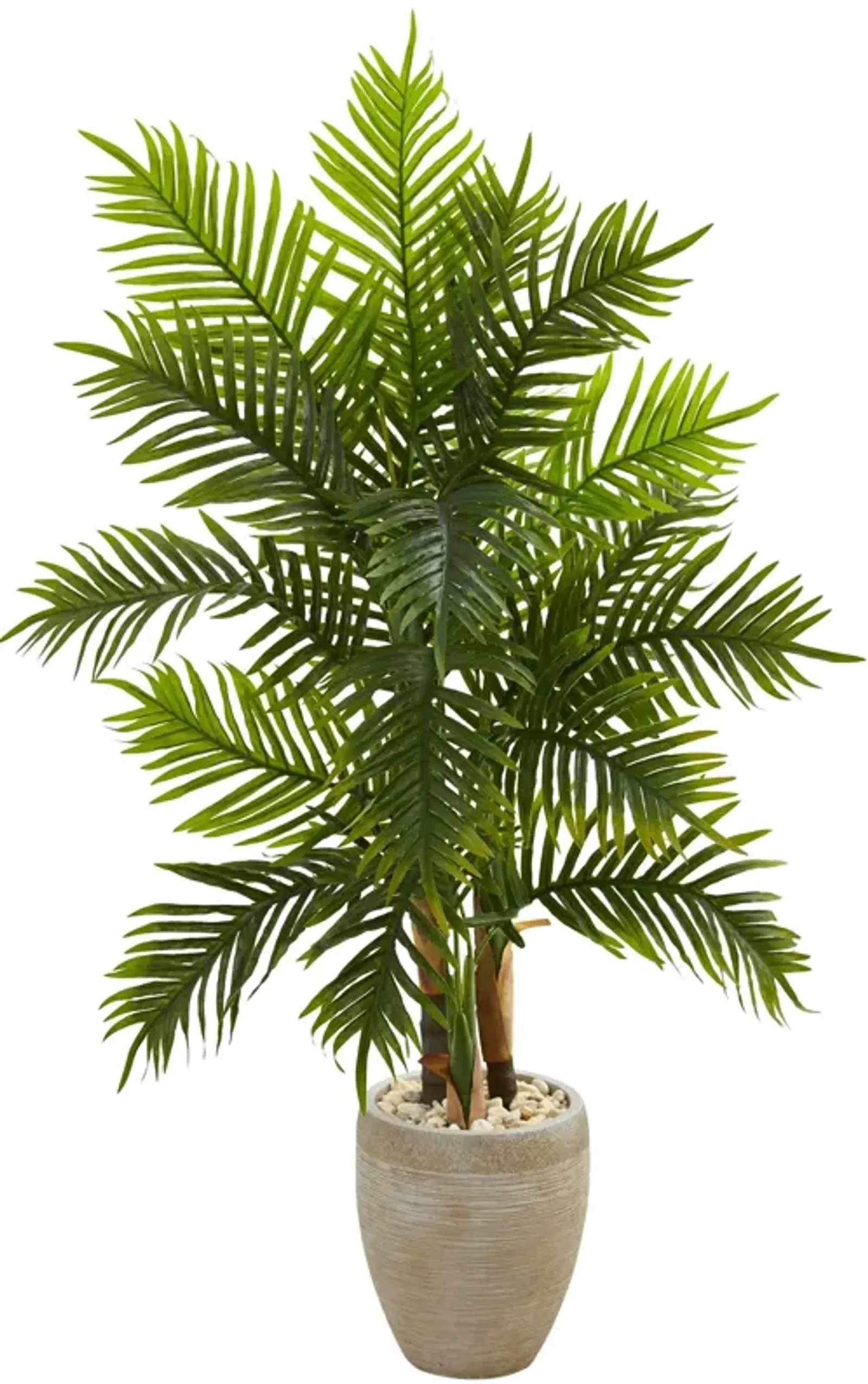 Hivvago 5 Feet Areca Palm Artificial Tree in Sand Colored Planter (Real Touch)