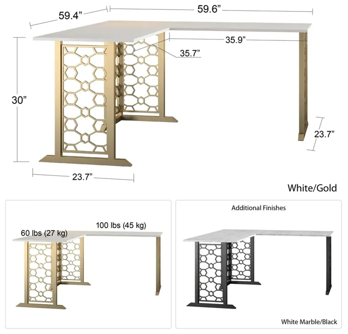 CosmoLiving by Cosmopolitan Ella L Desk