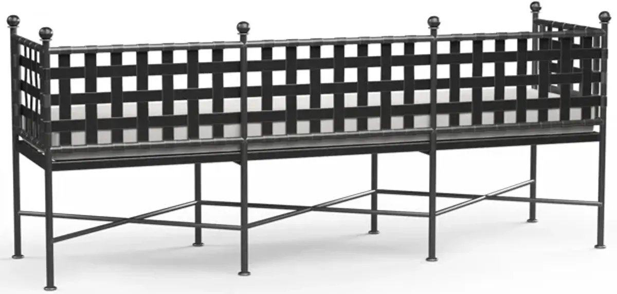 Provence Garden Bench in Canvas Flax w/ Self Welt