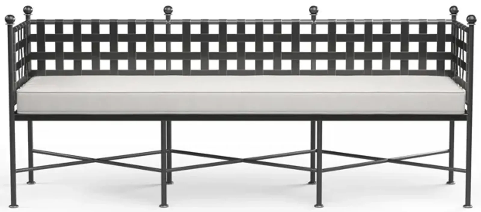 Provence Garden Bench in Canvas Flax w/ Self Welt