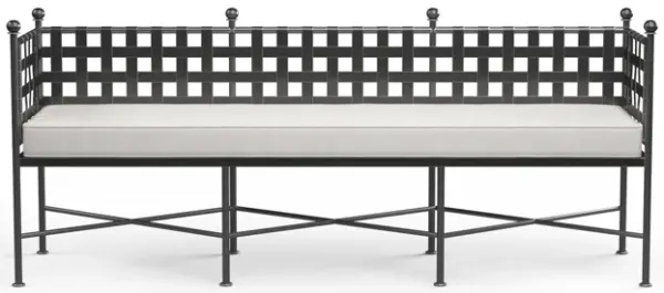 Provence Garden Bench in Canvas Flax w/ Self Welt