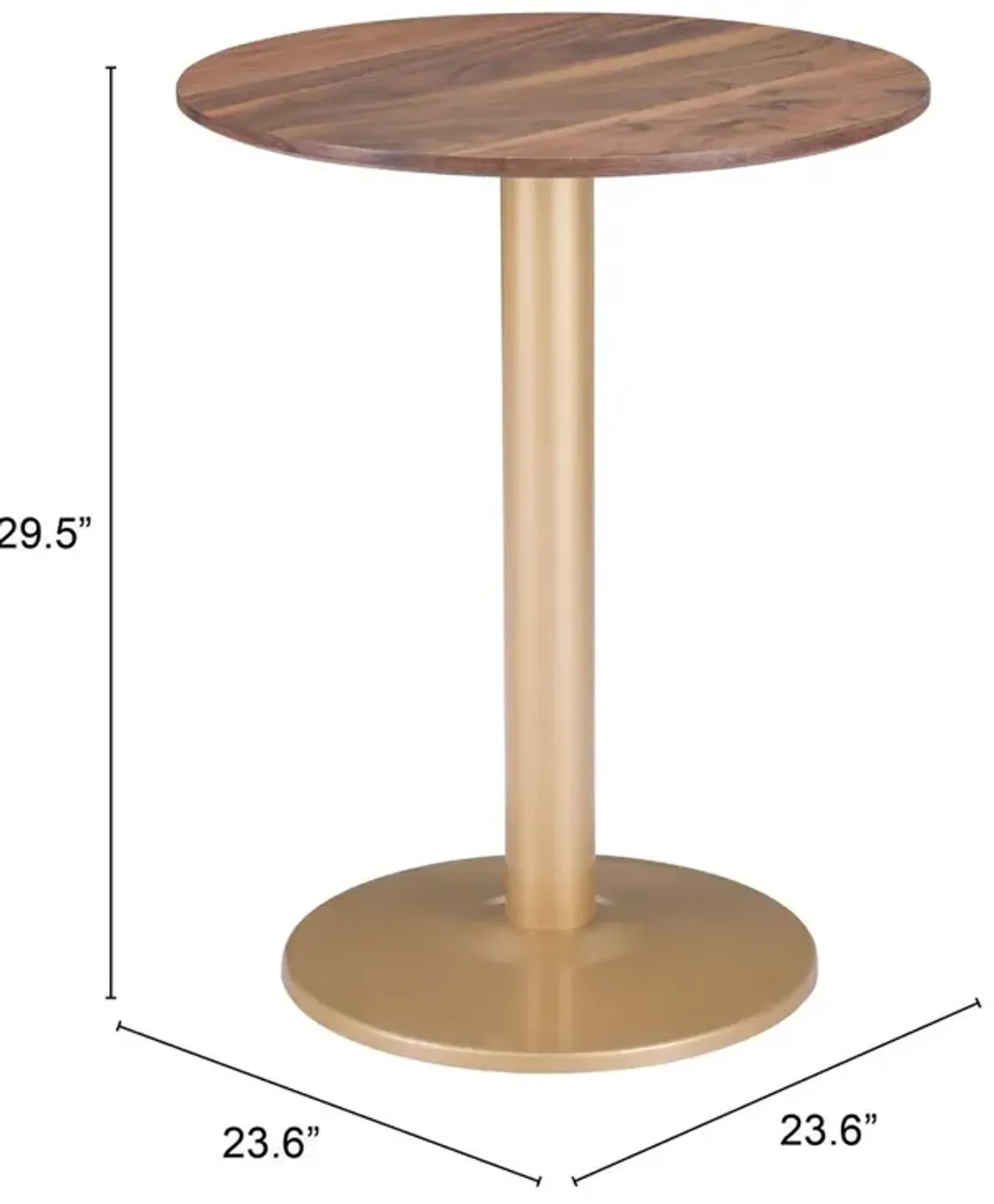 Belen Kox Alto Bistro Table, Brown & Gold, Belen Kox