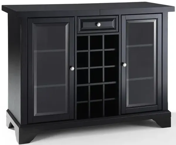 Crosley Furniture Lafayette Sliding Top Bar Cabinet Black