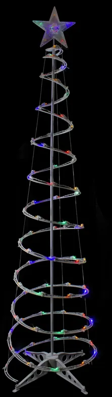 6ft LED Lighted Spiral Cone Tree Outdoor Christmas Decoration  Multi Lights