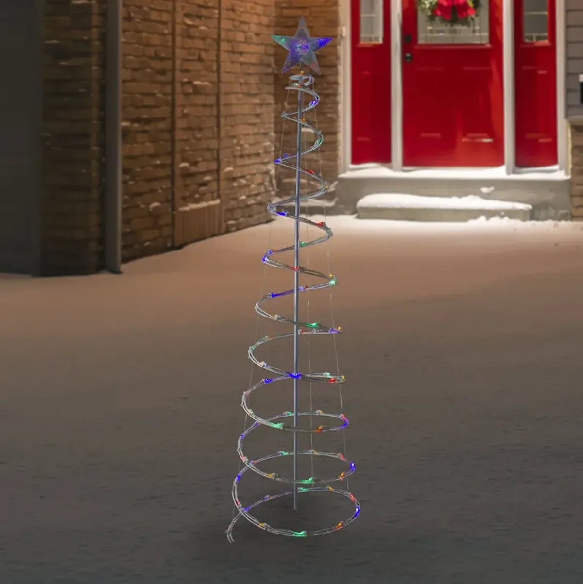 6ft LED Lighted Spiral Cone Tree Outdoor Christmas Decoration  Multi Lights