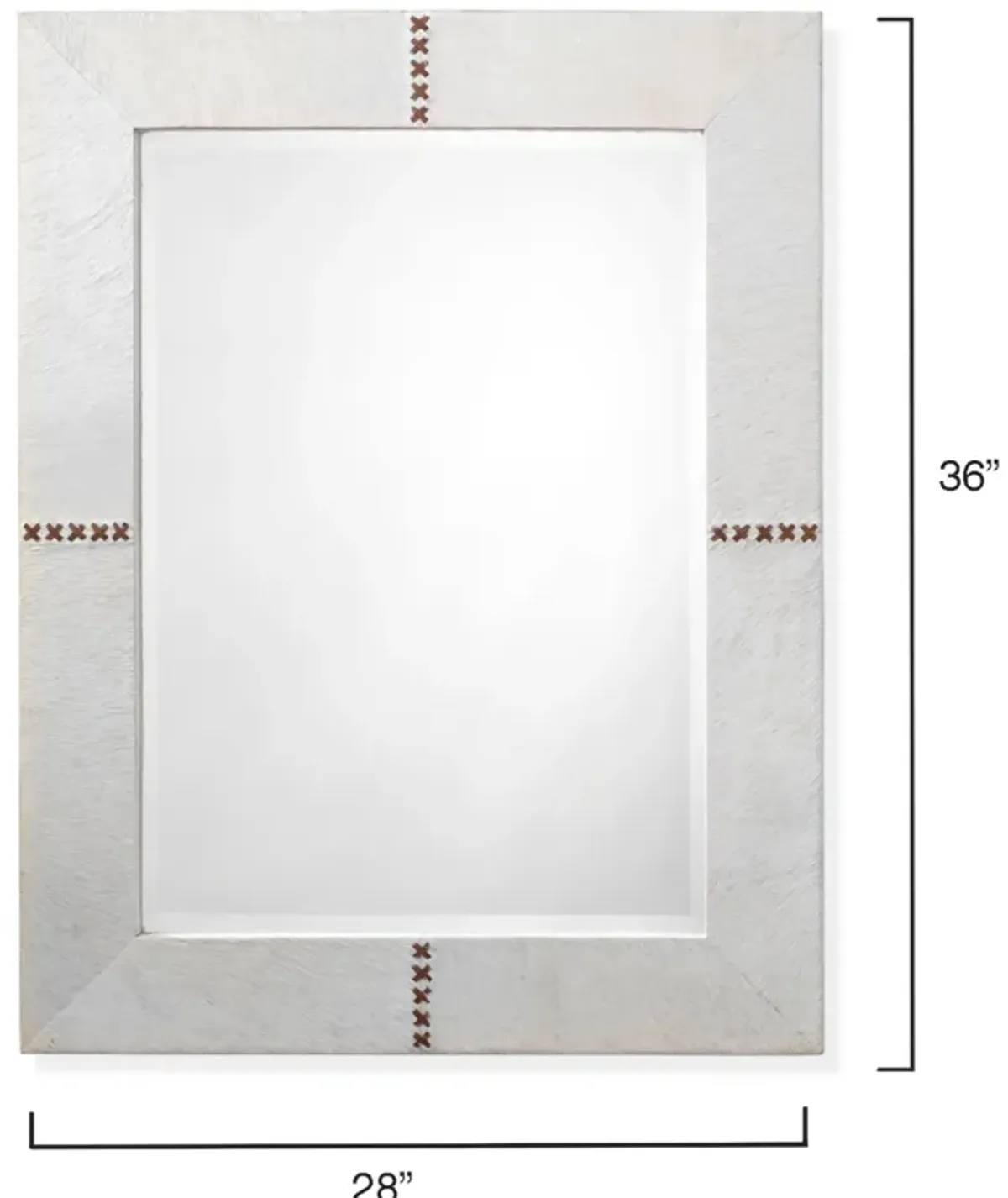 Cross Stitch Rectangle Hide Mirror, White