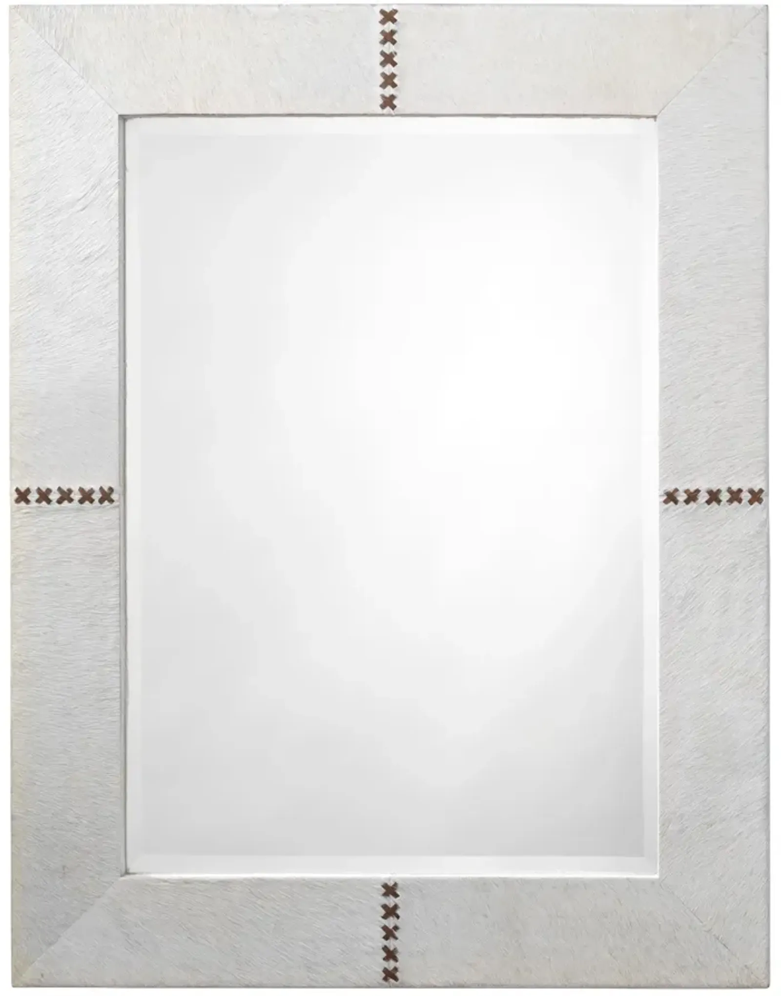 Cross Stitch Rectangle Hide Mirror, White