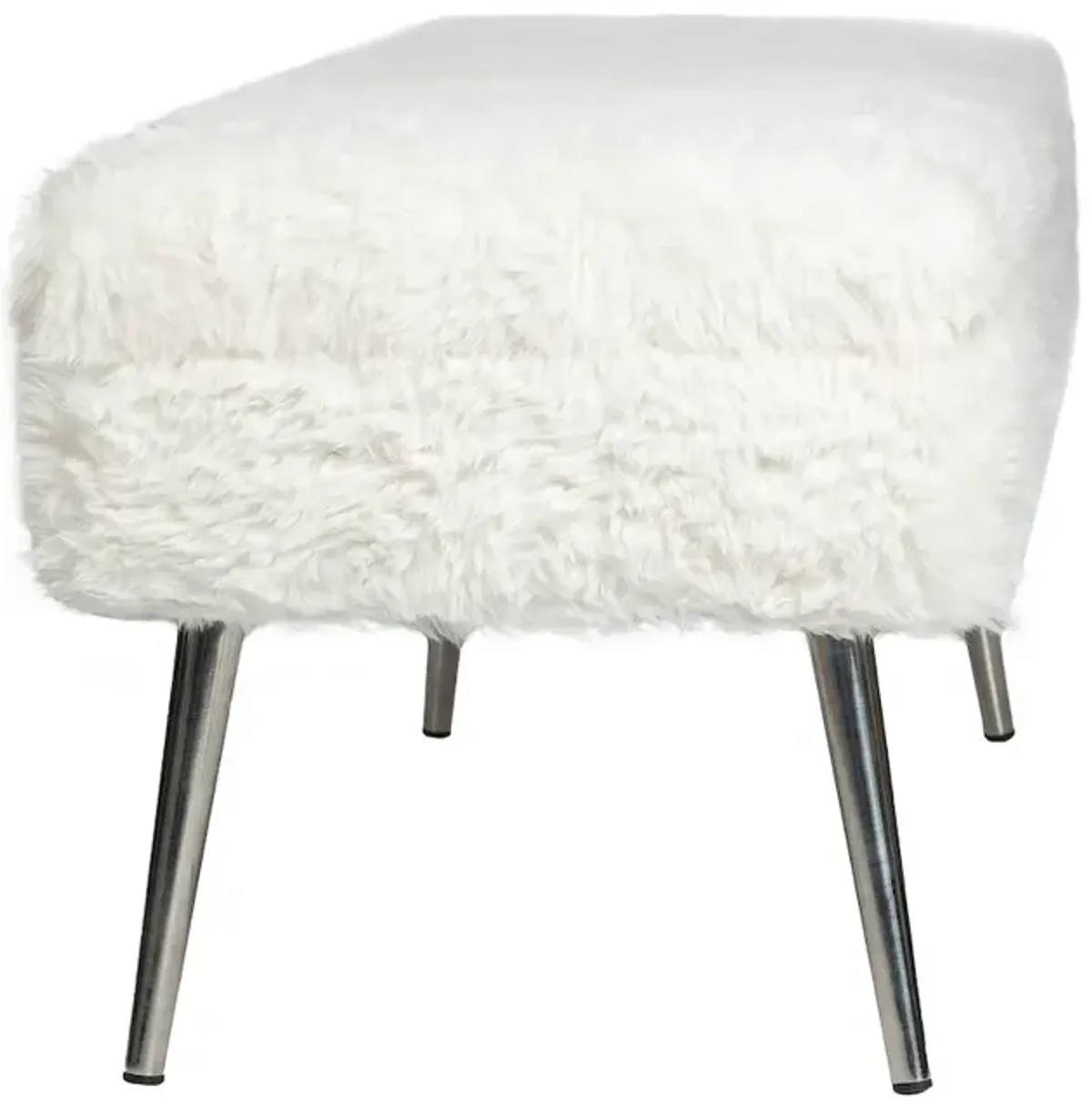 Jofran Huggy Luxury Plush Faux Fur Upholstered Storage Bench