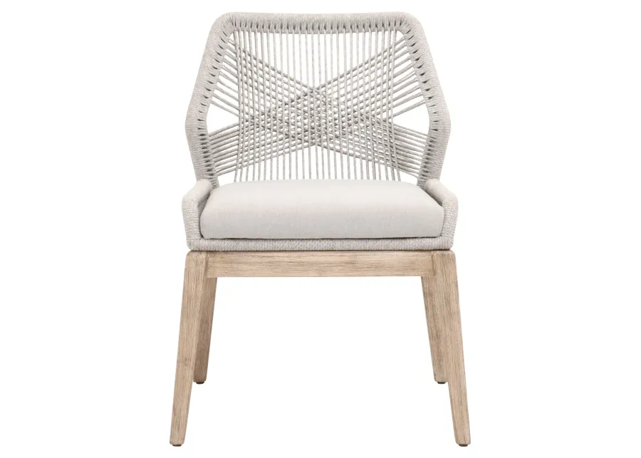 Loom Dining Chair in Taupe & White