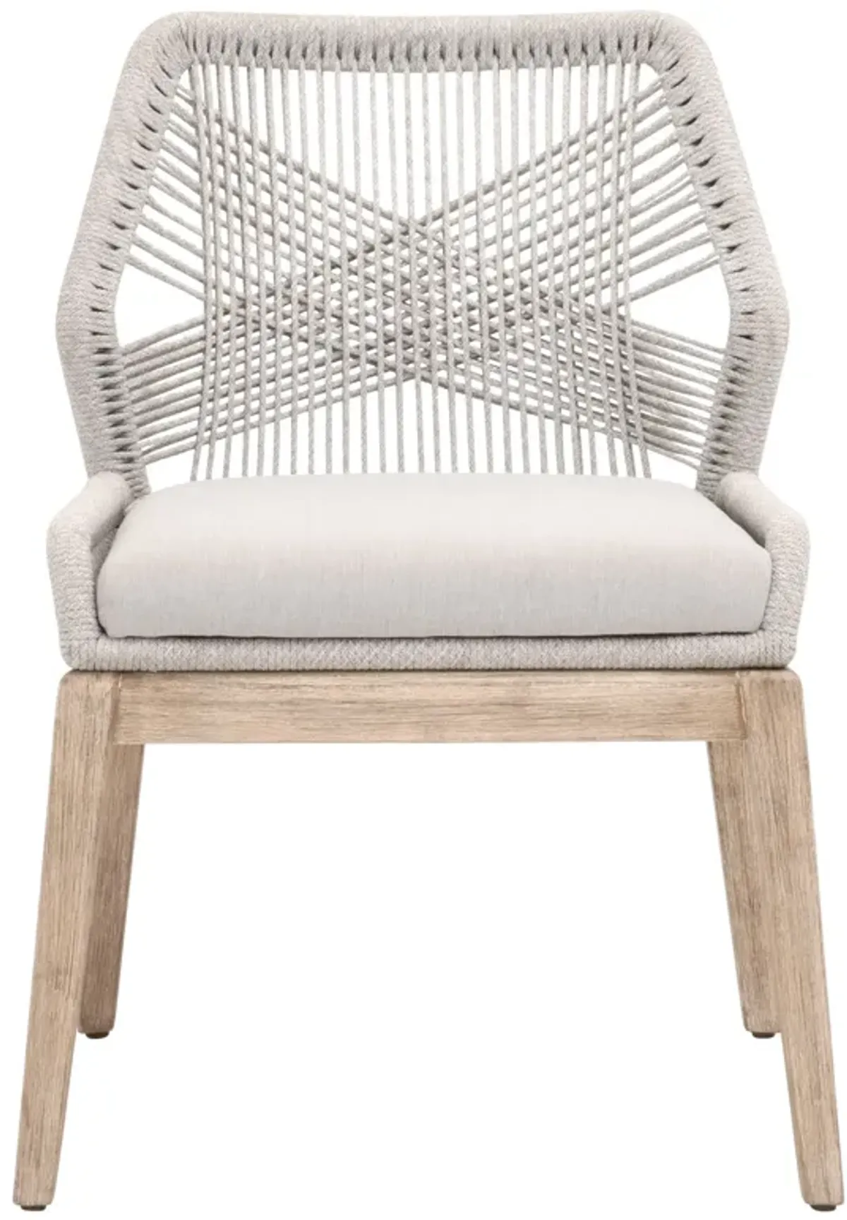 Loom Dining Chair in Taupe & White