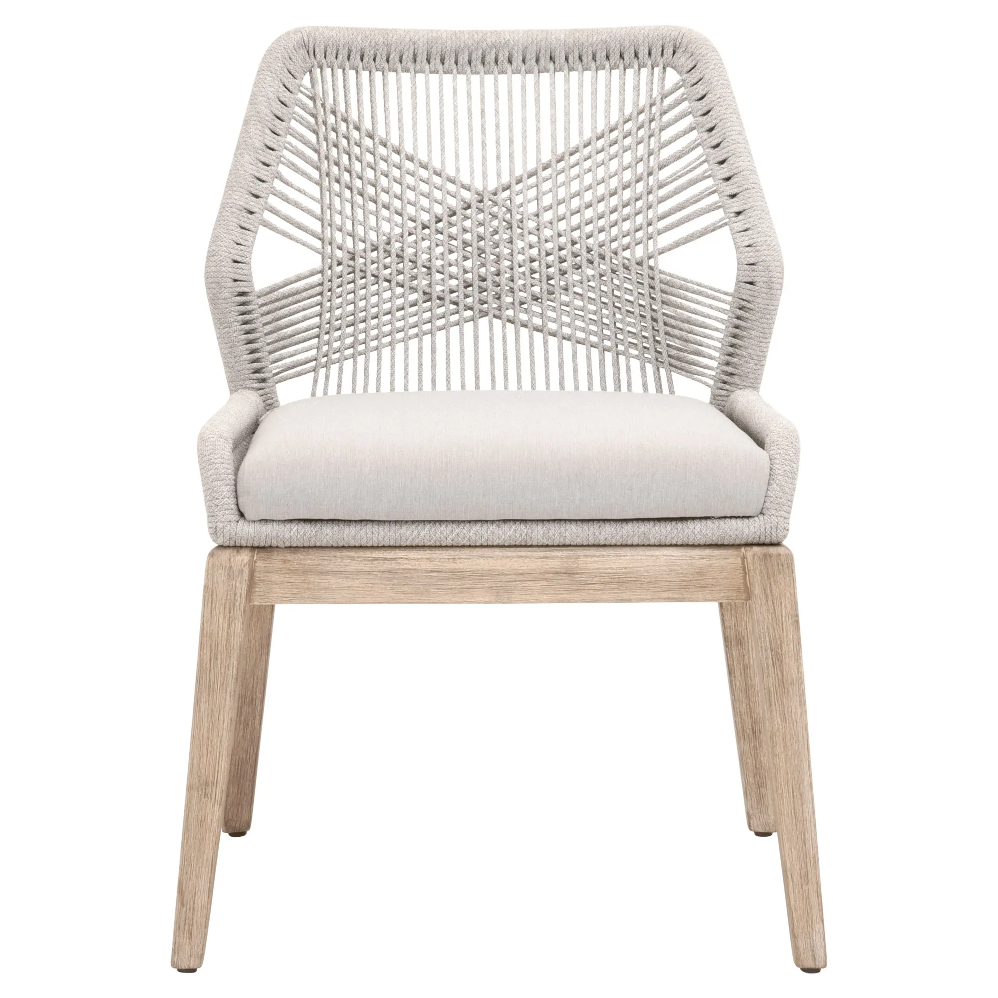 Loom Dining Chair in Taupe & White