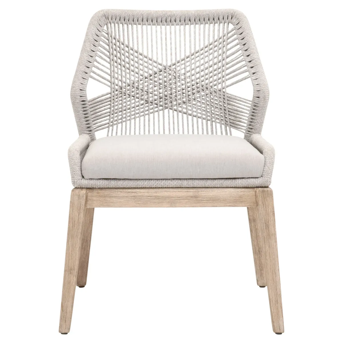 Loom Dining Chair in Taupe & White