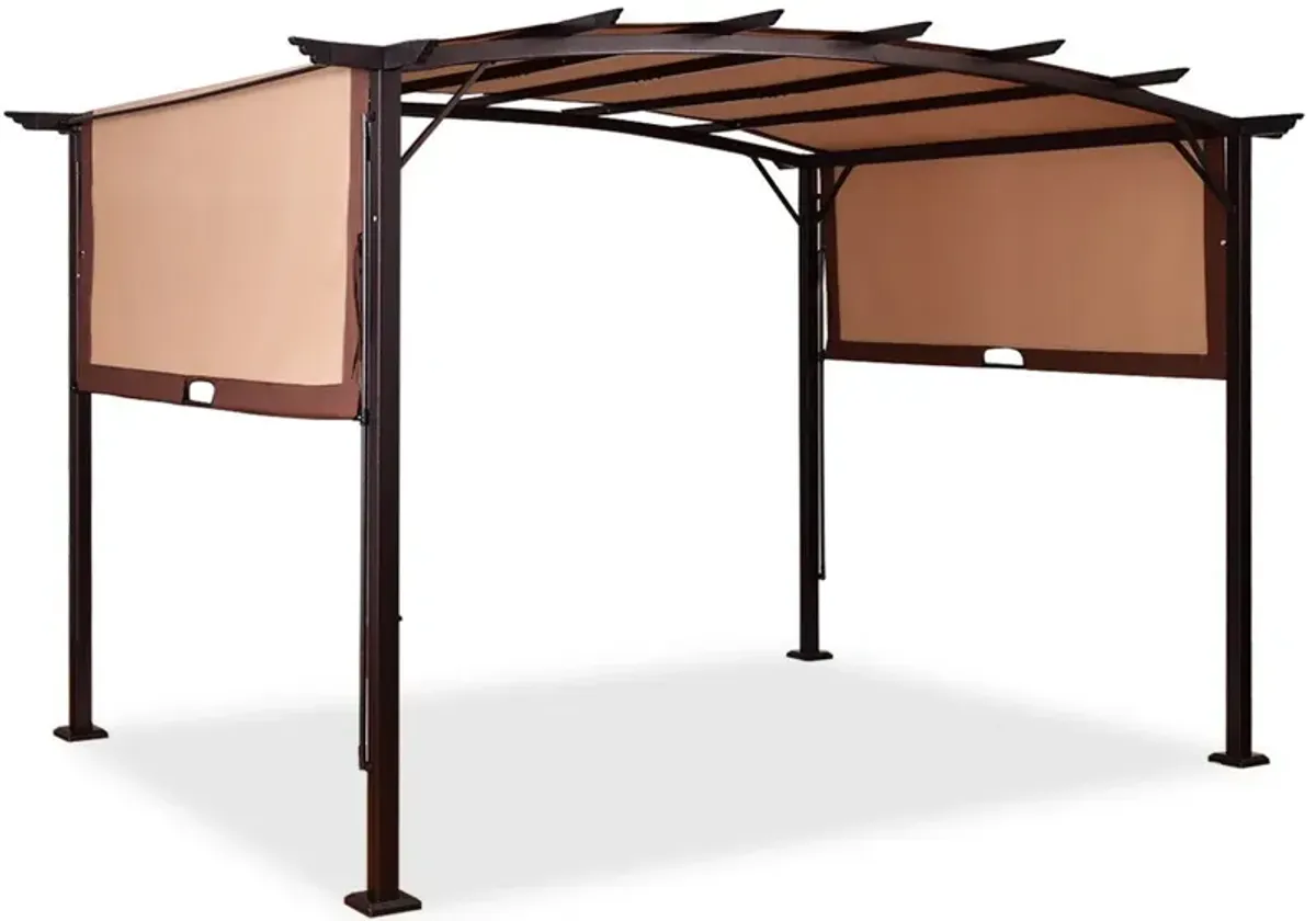 12 x 9 Feet Outdoor Pergola Gazebo with Retractable Canopy Shades
