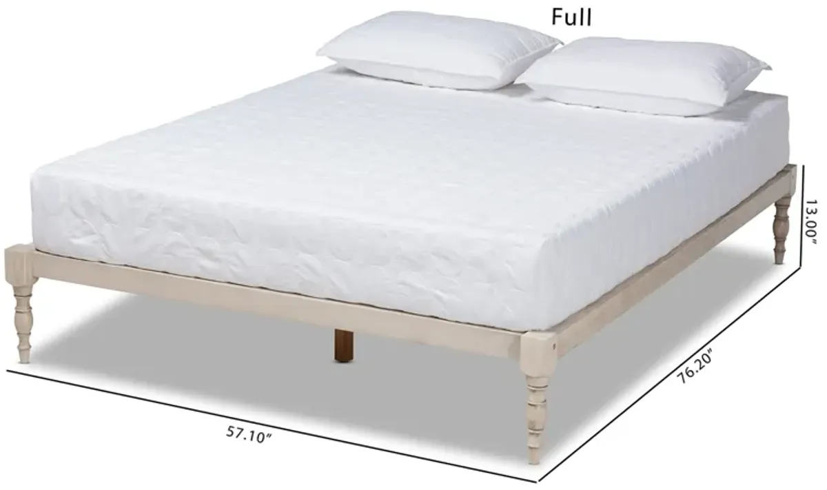 Baxton Studio Iseline Modern Antique White Finished Wood Queen Size Platform Bed Frame