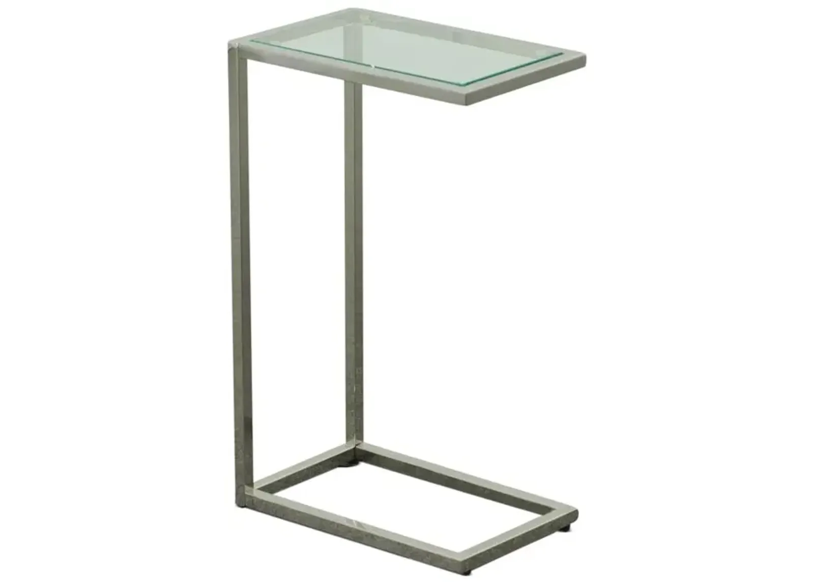 Carolina Living Aggie C-Form Accent Table - Glass Top - Chrome